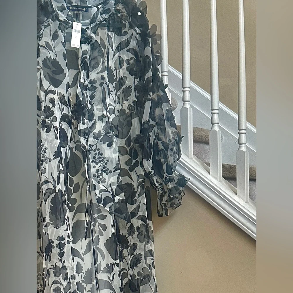 Anthropologie PANKAJ & NIDHI Maxi Cape w/ tie - Picture 1 of 9
